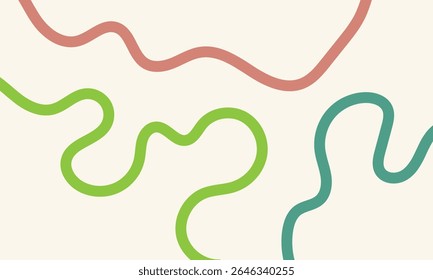 Set of color abstract banner with curvy line and motivational phrase. Background with scribble squiggle. Wave line art . Vector Illustration .