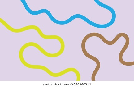 Set of color abstract banner with curvy line and motivational phrase. Background with scribble squiggle. Wave line art . Vector Illustration .
