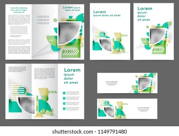Set of color abstract brochure template with geometric elements