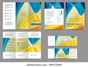 Set of color abstract brochure template with geometric elements for your business