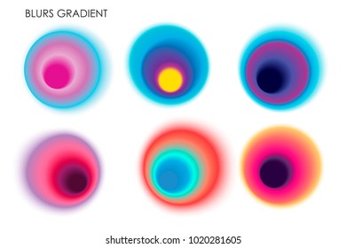 Set of color abstract color gradients. Colorful abstract gradient. Vector illustration for design, advertisement, cover, poster, print and presentation.