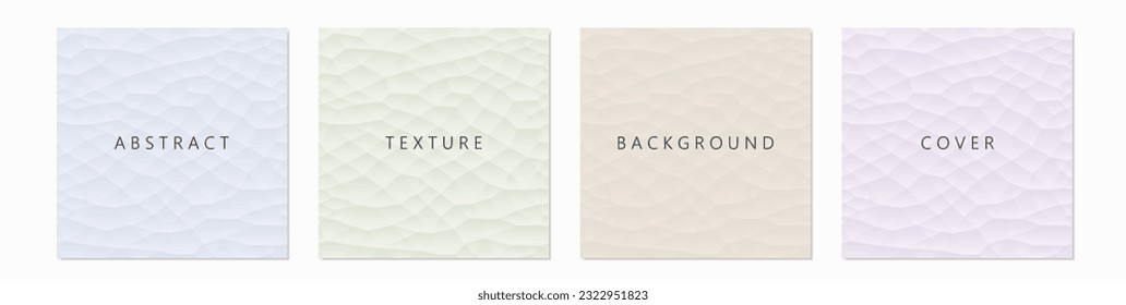 Set of color abstract polygon backgrounds, cards, banners. Geometric decorative textures - seamless endless delicate gradient patterns
