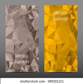 Set color abstract polygonal banner. Vector illustration