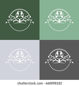 Set of color abstract tree vector logo design template for your design.