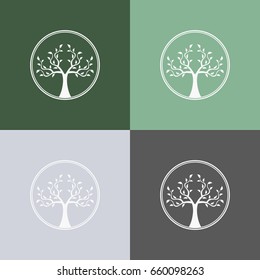 Set of color abstract tree vector logo design template for your design.