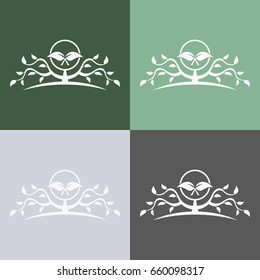 Set of color abstract tree vector logo design template for your design.