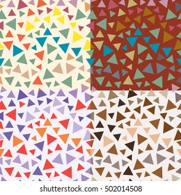 Set of color abstract vector seamless patterns