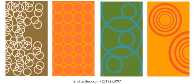 set of color abstract vertical backgrounds for stories in vector. Template for advertising banner printing posts text posters covers