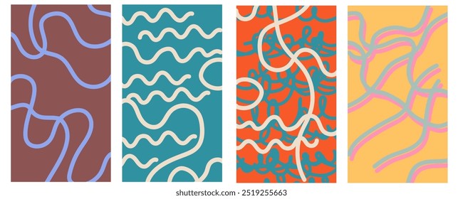 set of color abstract vertical backgrounds for stories in vector. Template for advertising banner printing posts text posters covers