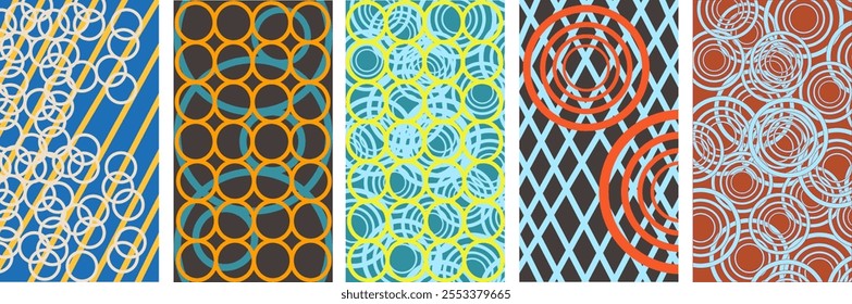 set of color abstract vertical backgrounds for stories in vector. Template for advertising banner printing posts text posters covers