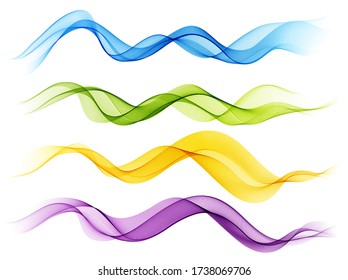 Set of color abstract wave design element