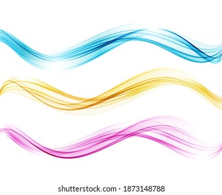 Set of color abstract wave design element