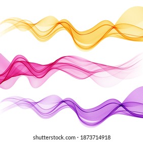 Set of color abstract wave design element