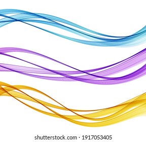 Set Of Color Abstract Wave Design Element