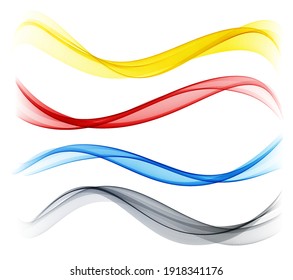 Set of color abstract wave design element