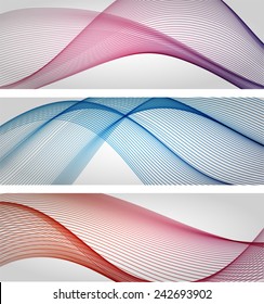 Set of color abstract wavy backgrounds