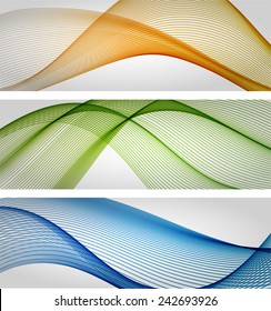 Set of color abstract wavy backgrounds