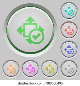 Set of color Accept size sunk push buttons.