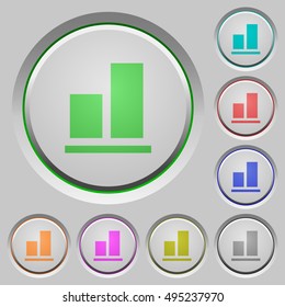 Set of color Align to bottom sunk push buttons.