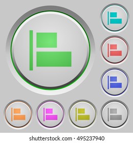 Set of color Align to left sunk push buttons.