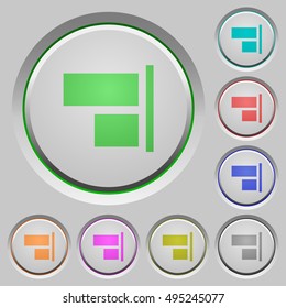 Set of color Align to right sunk push buttons.