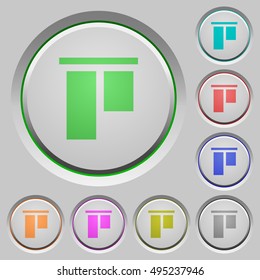 Set of color Align to top sunk push buttons.