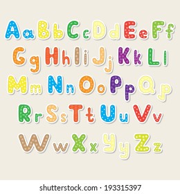 Cartoon Bubble Font Colorful Letters Glint Stock Vector (royalty Free 