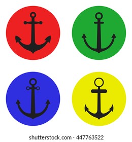 Set of color anchors. Vector illustration