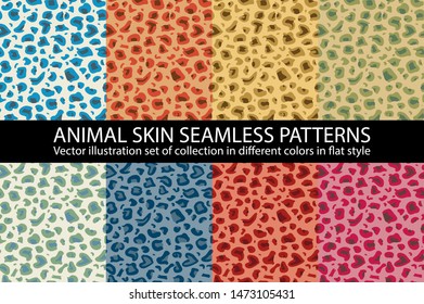 set color animal skin Seamless Pattern vector texture eps 10 illustration Leopard repeating background