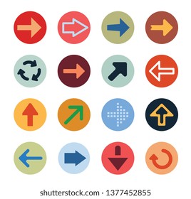 Set of color arrow icons in circle
