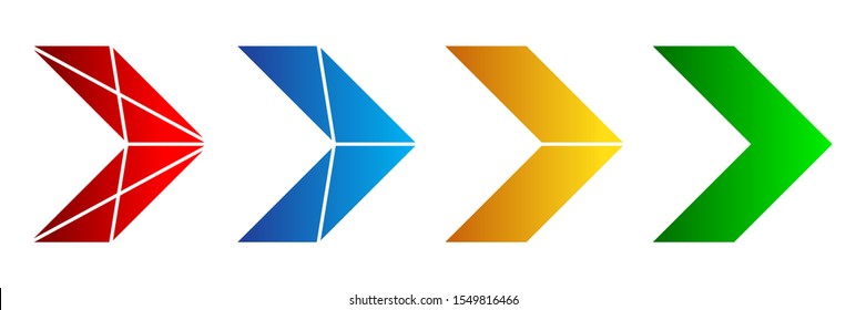 Vektor Stok Set Colored Arrows Left Vector Illustration (Tanpa Royalti ...