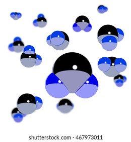 Set color atoms Abstract molecules design. Vector illustration.