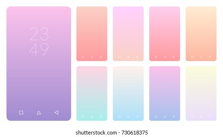 Set of color background design for mobile application.
Design can be used to for greeting card, flyer, invitation, poster, brochure, banner calendar, brochure, presentation. Vector design.