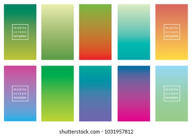 Set of color backgrounds. Screen vector template design for smart mobile phones