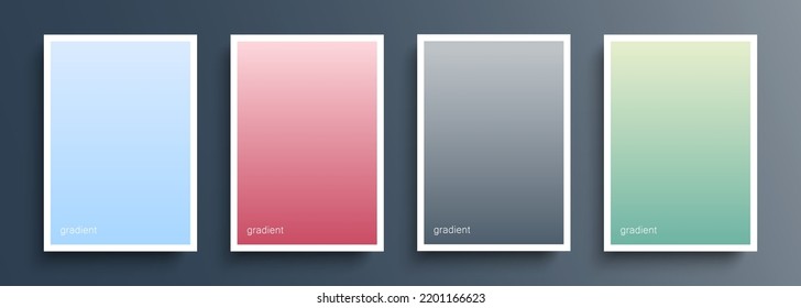 Set of color backgrounds with soft color gradient for your creative graphic design. Vector illustration.