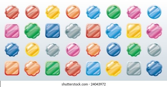 Set of color badges