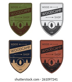 Set of a color badges in vintage style 