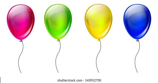 Set of color balloons isolated on white