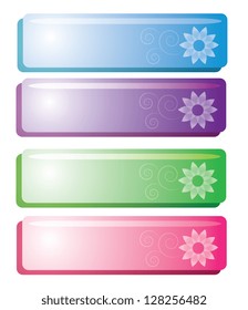set of color banners