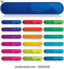 Set of color banners, buttons