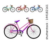 set of color bicycles. Vector illustration