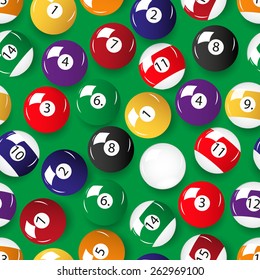 set of color billiards balls seamless pattern eps10