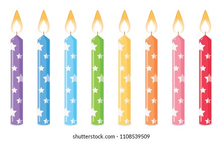 Set of color Birthday candles