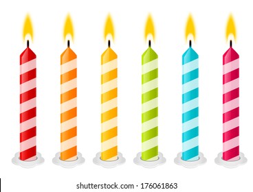 Set of color Birthday candles