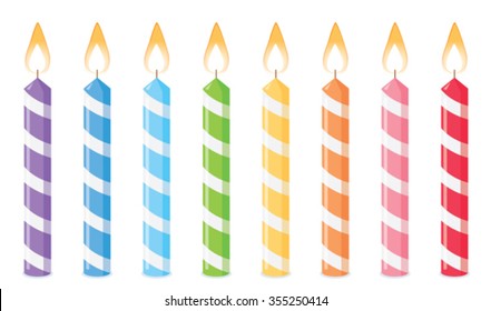 Set of color Birthday candles