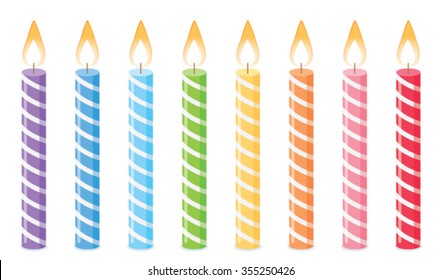 Set of color Birthday candles