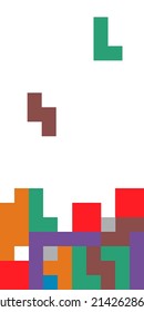 Conjunto de fondo de bloque de color, icono de rompecabezas de color , ilustración lógica divertida de los vectores de juego .