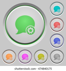 Set of color Blog comment settings sunk push buttons.