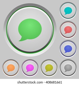 Set of color blog comment sunk push buttons.