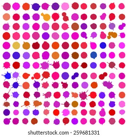 Set of color blots and ink splashes, 170 items